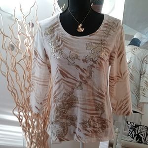 ZENERGY BY CHICO'S 100% COTTON TOP SZ M